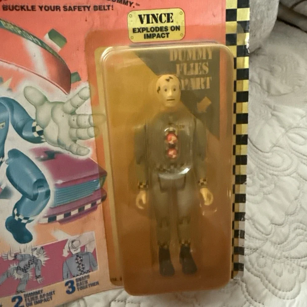 Vintage 1991 Tyco The Crash Test Dummies VINCE Action Figure - New On Card-2
